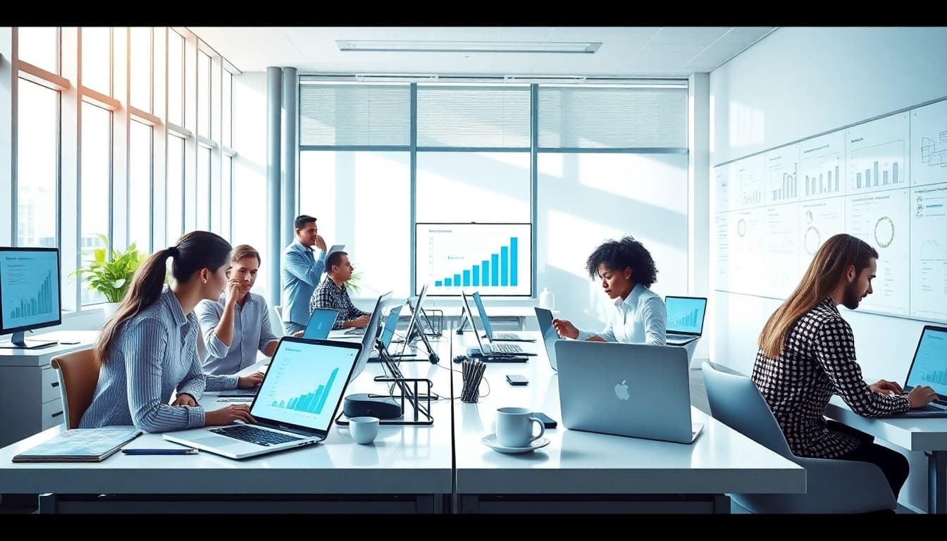 现代办公环境中的 WPS Office 办公软件，团队多元化协作。