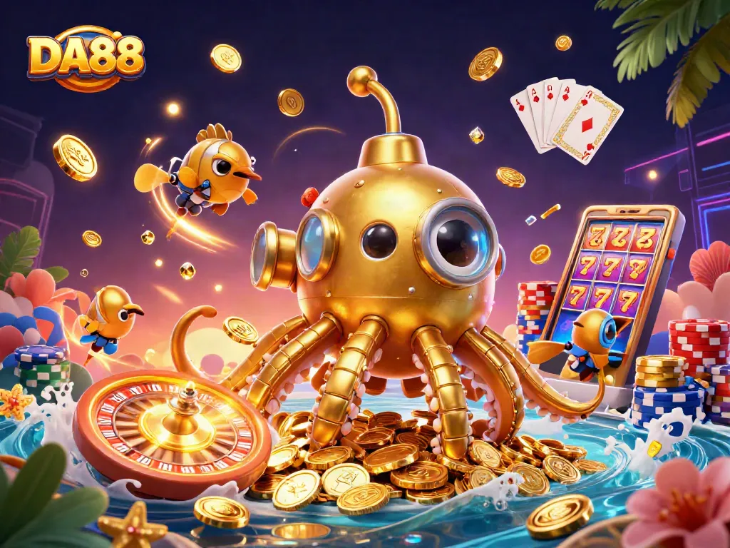 DA88 brings excitement through a vibrant scene of golden treasure and casino games.