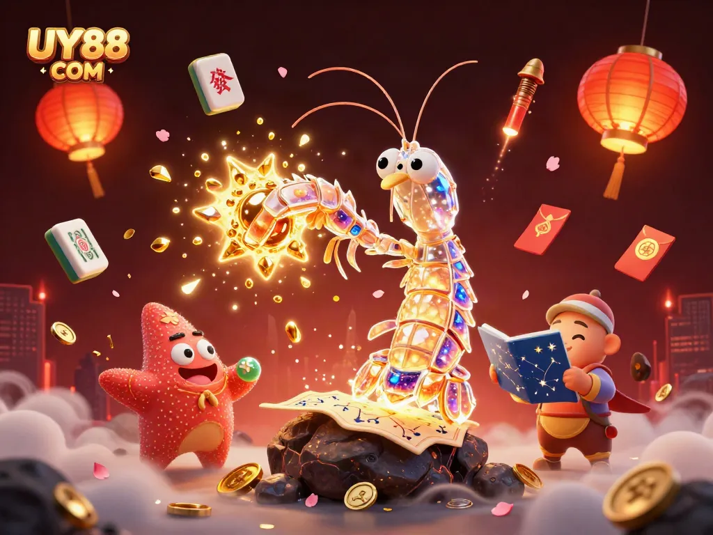 Experience the thrill of gaming with UY88 COM, featuring a dynamic scene of animated characters and casino elements.