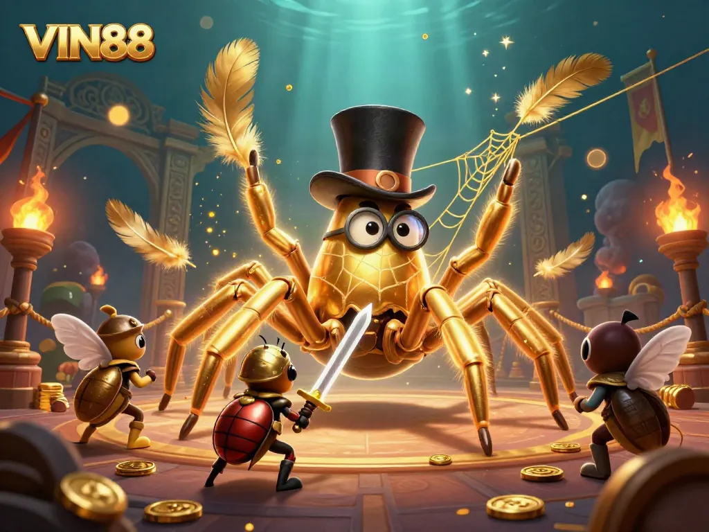 Experience thrilling gaming wins with VIN88 in a vibrant casino fantasy scene.