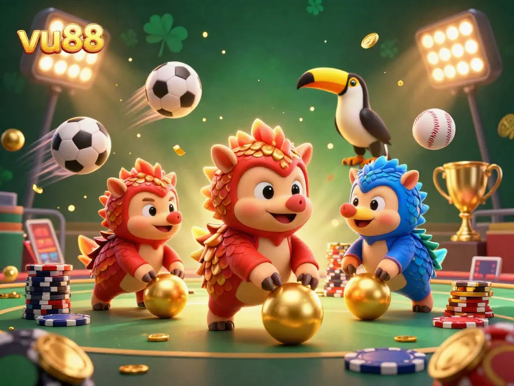 Join the excitement at vu88 with rival pangolins in a dynamic 3D casino showdown full of golden rewards.