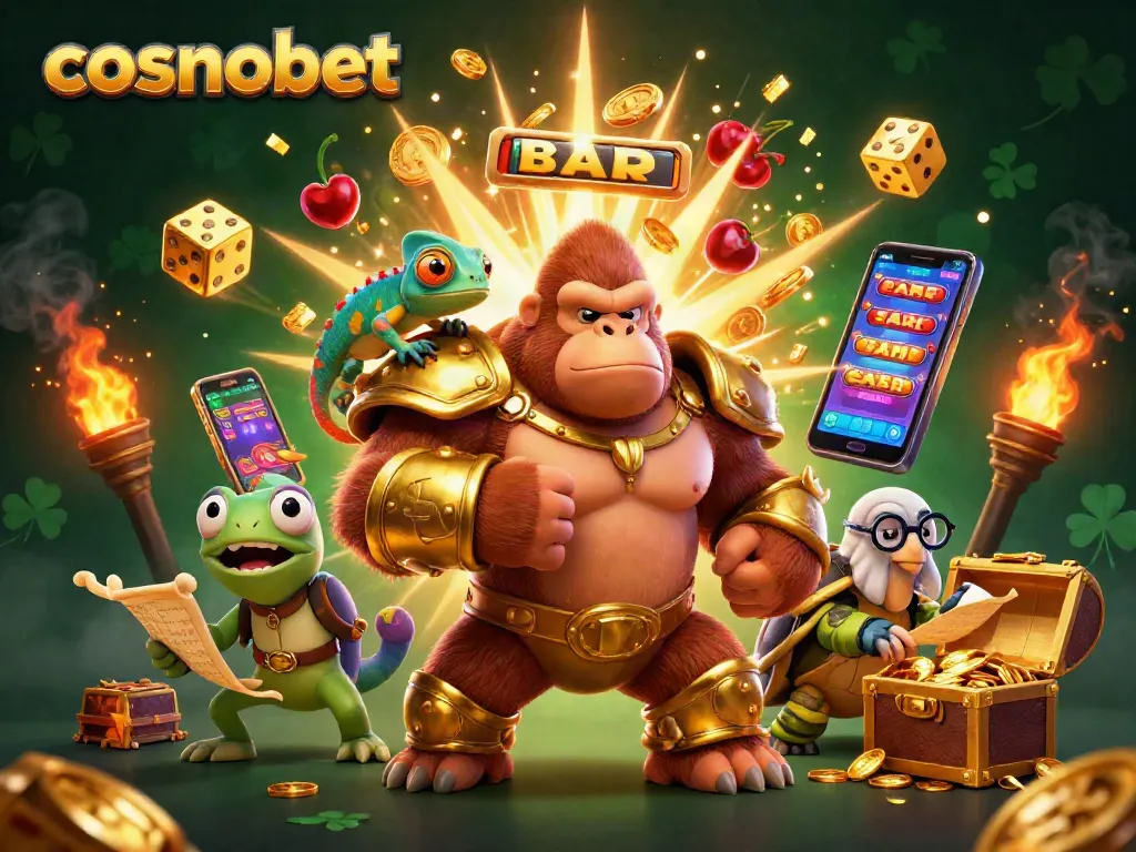 Experience thrilling wins at Cosmobet with a vibrant 3D casino scene showcasing exciting game elements.