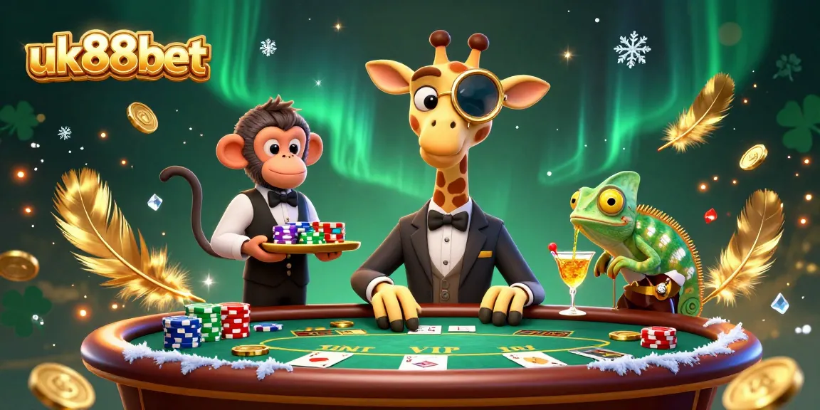 Experience thrilling poker action with the uk88bet high-roller giraffe, monkey valet, and chameleon bartender.