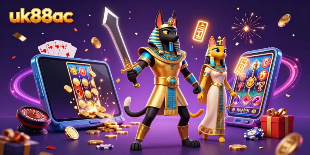 Engage with uk88ac by exploring vibrant online casino adventures featuring Anubis and Bastet.