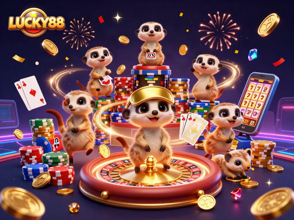 Experience the thrilling action at LUCKY88 casino with live meerkat dealers and dynamic gameplay.