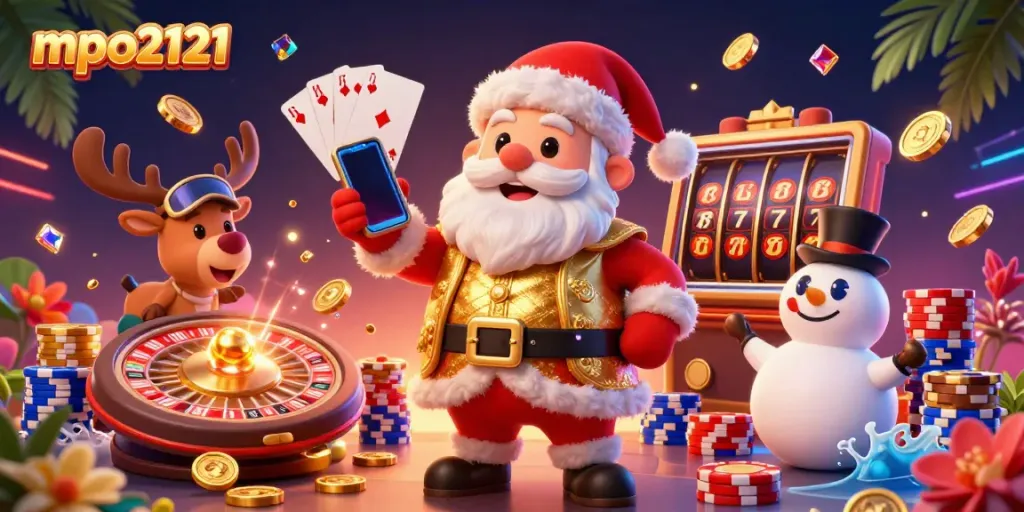 Melihat mpo2121 dengan Santa 3D berlatih slot jackpot, rusa, dan boneka salju yang menyenangkan