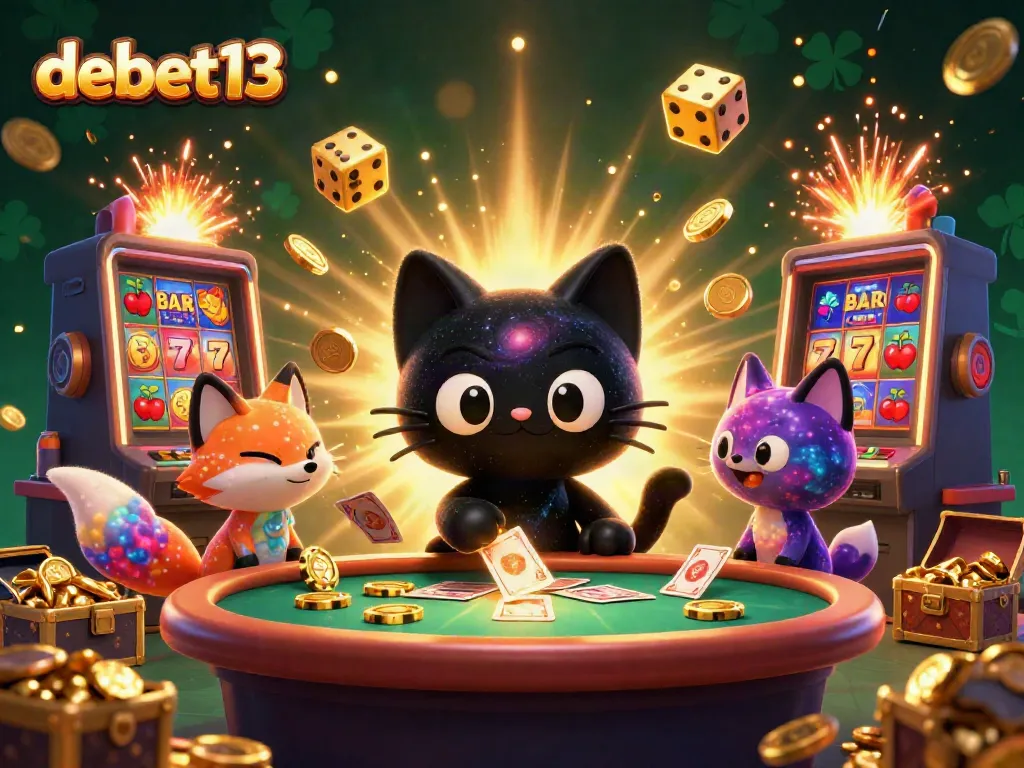 Experience the thrilling world of debet13 with a cosmic casino scene filled with winning potential and vibrant elements.