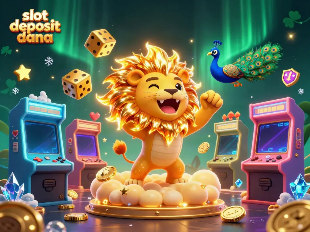Engage in thrilling gameplay with slot deposit dana, represented by vibrant characters and casino elements.