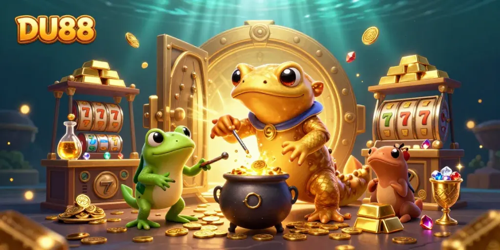 Experience thrilling fun at DU88 as the golden alchemist transforms elements into wealth.