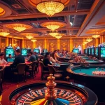 Thabet88 reveals a vibrant casino scene with players enjoying poker and roulette games, embodying the thrill of online gambling.