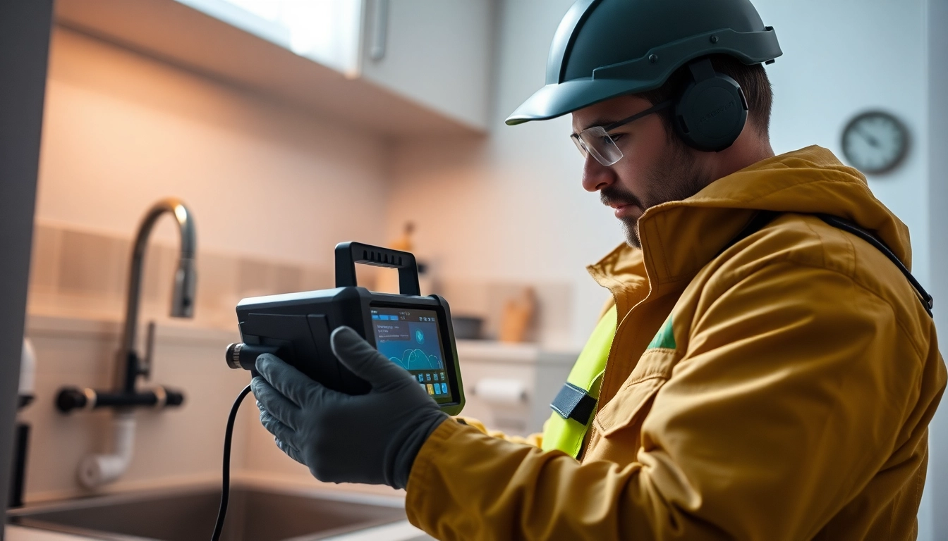 Expert technician as a leak detection specialist near me inspecting a residential plumbing system.