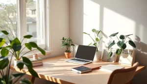 Discovering personal fulfillment as an innerpreneur in a serene workspace filled with natural light.