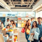 Engaging shopping scene highlighting Ultimateshop to attract diverse shoppers.