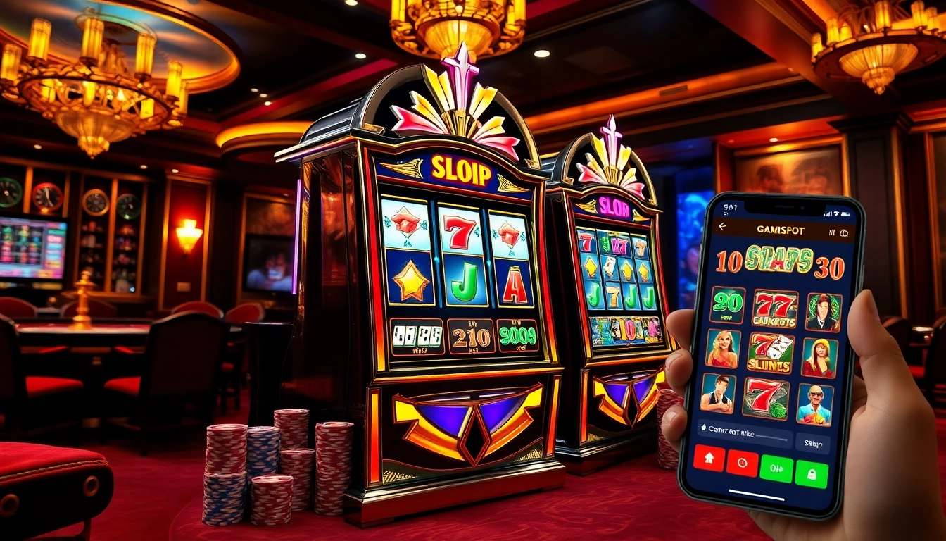 Play thrilling Slot Online games at vibrant casinos showcasing advanced slot machines.
