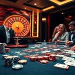 Experience the excitement of Vipwin casino with stylish gaming tables and players strategizing their bets.