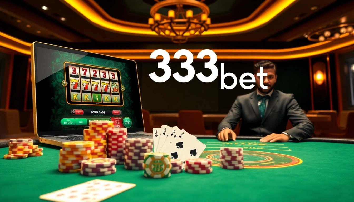 Experience the excitement of online gaming with the 333bet Download app showcasing a vibrant casino atmosphere.