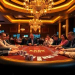 Players strategizing at the xx88 poker table in a luxurious casino setting, exuding excitement.