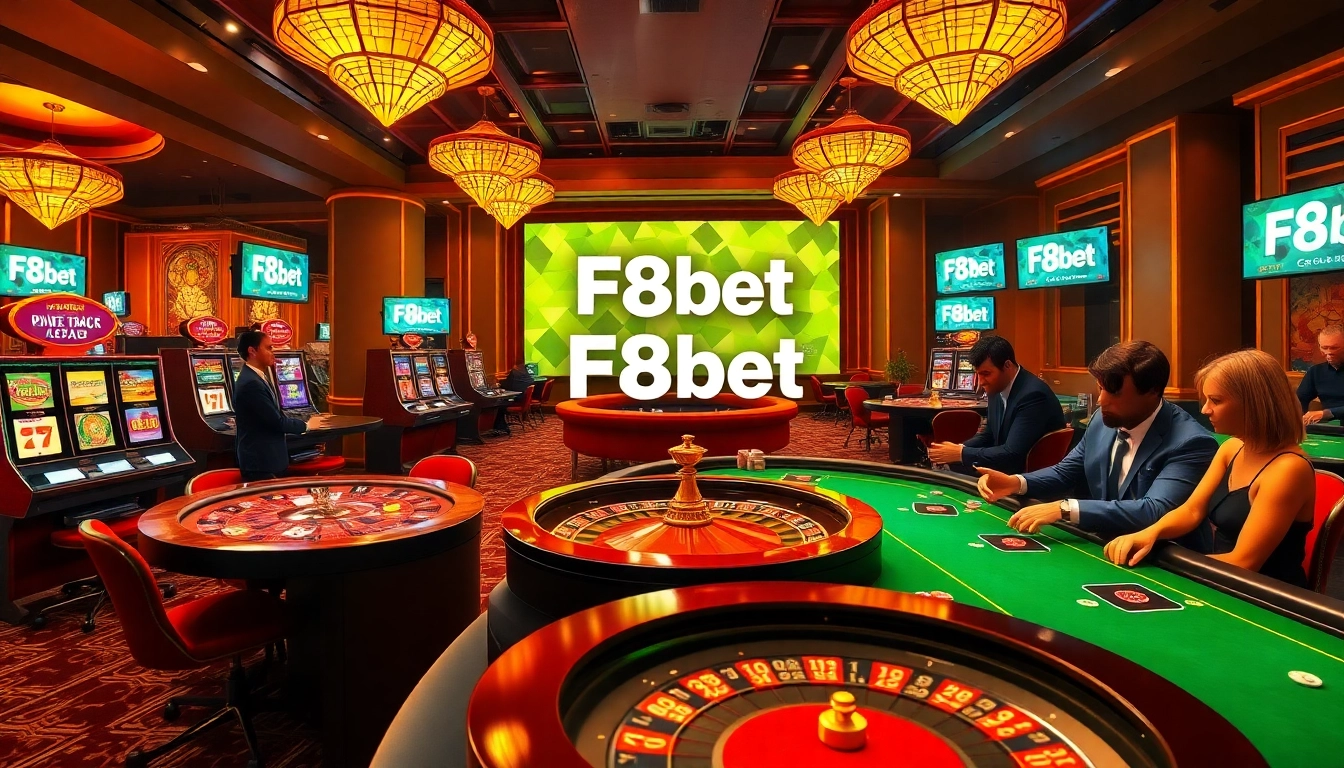 Engaging in a thrilling casino experience at F8bet with poker chips and roulette.