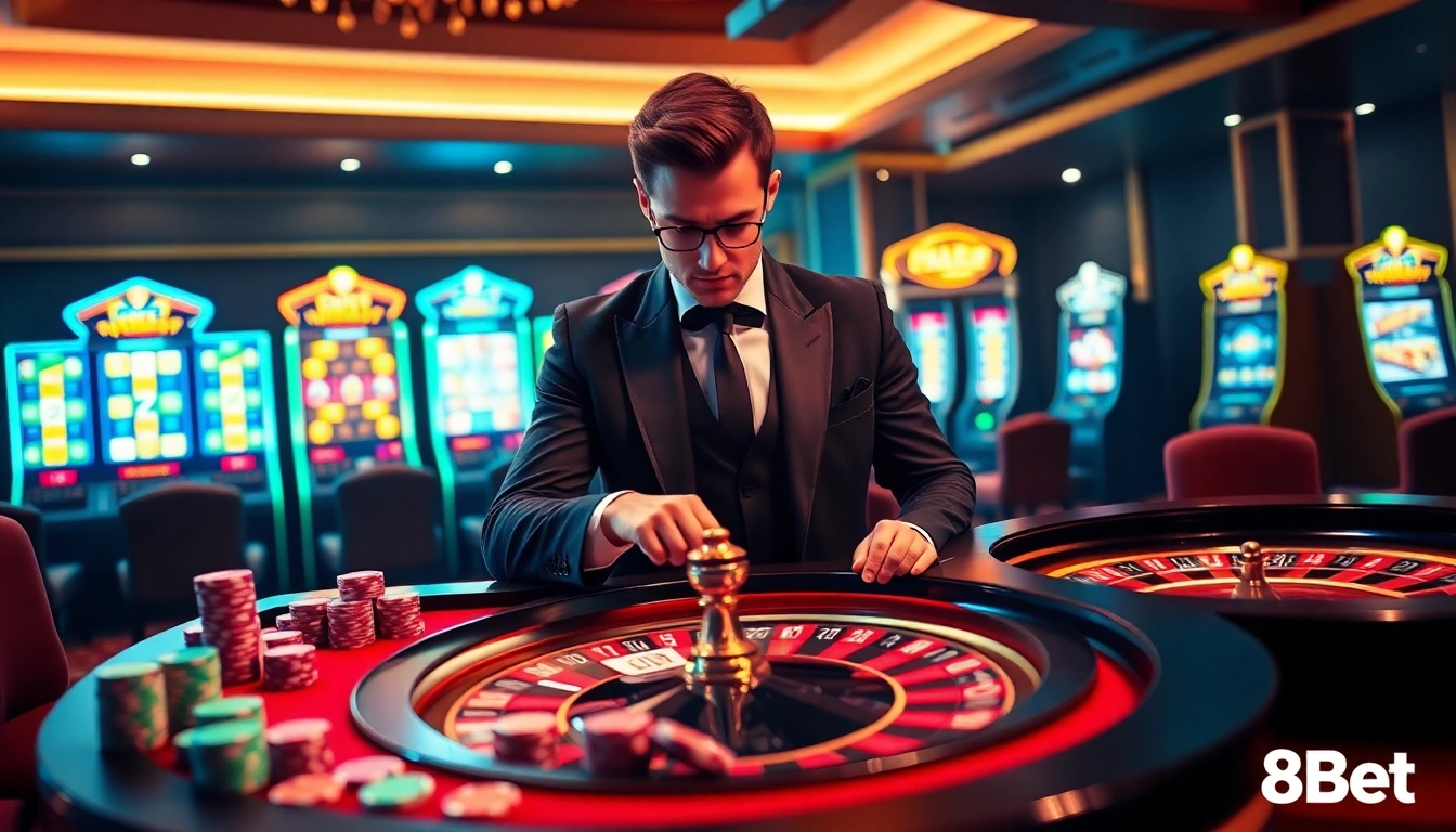 Experience high-stakes excitement with F8Bet at a luxurious casino table.