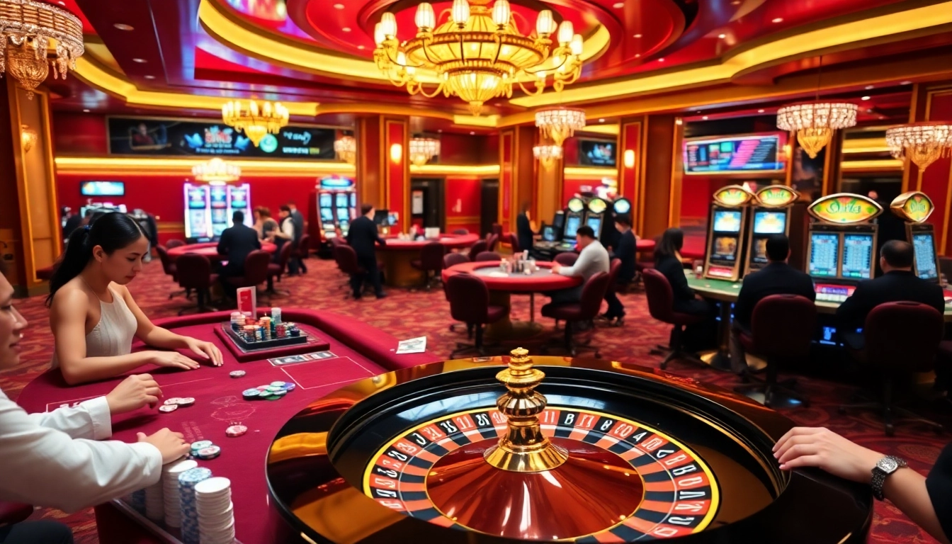 Experience the excitement at Nhà cái OK365 with vibrant casino tables and engaging games.