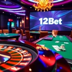 Experience thrilling betting at 12Bet with vibrant casino tables and online gaming excitement.