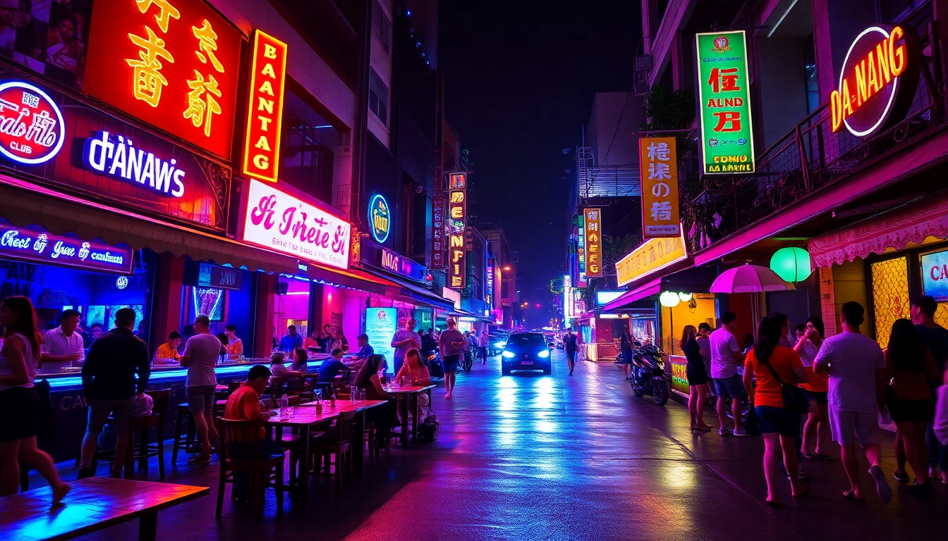 Da Nang nightlife scene showcasing vibrant bars and clubs capturing the essence of 다낭밤문화.
