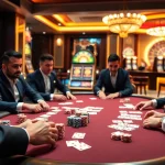 Experience high-stakes excitement with max88 vip at a luxurious poker table in a well-lit casino.