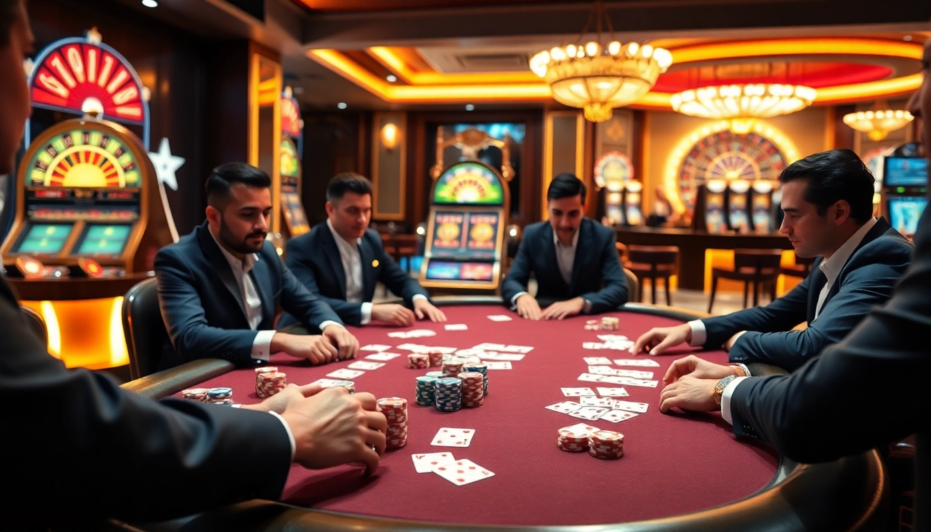 Experience high-stakes excitement with max88 vip at a luxurious poker table in a well-lit casino.