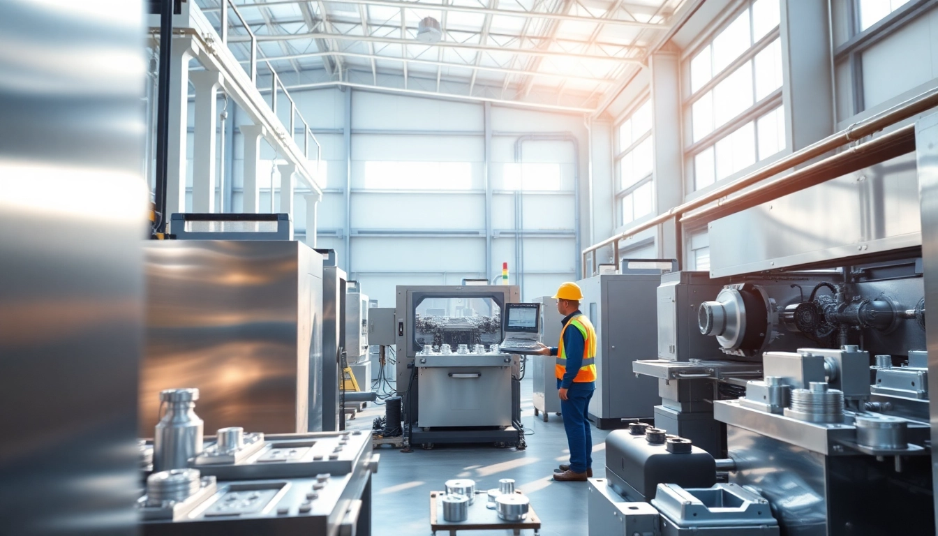 Die casting company Malaysia showcasing modern manufacturing with advanced machinery and workers in action.