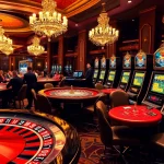 Excited gamblers engaging with a luxurious fb88 online casino interface and vibrant tables.