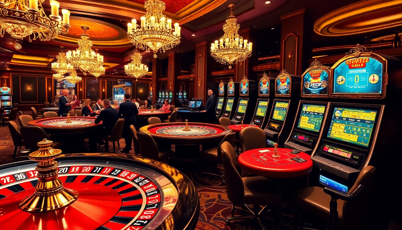 Excited gamblers engaging with a luxurious fb88 online casino interface and vibrant tables.