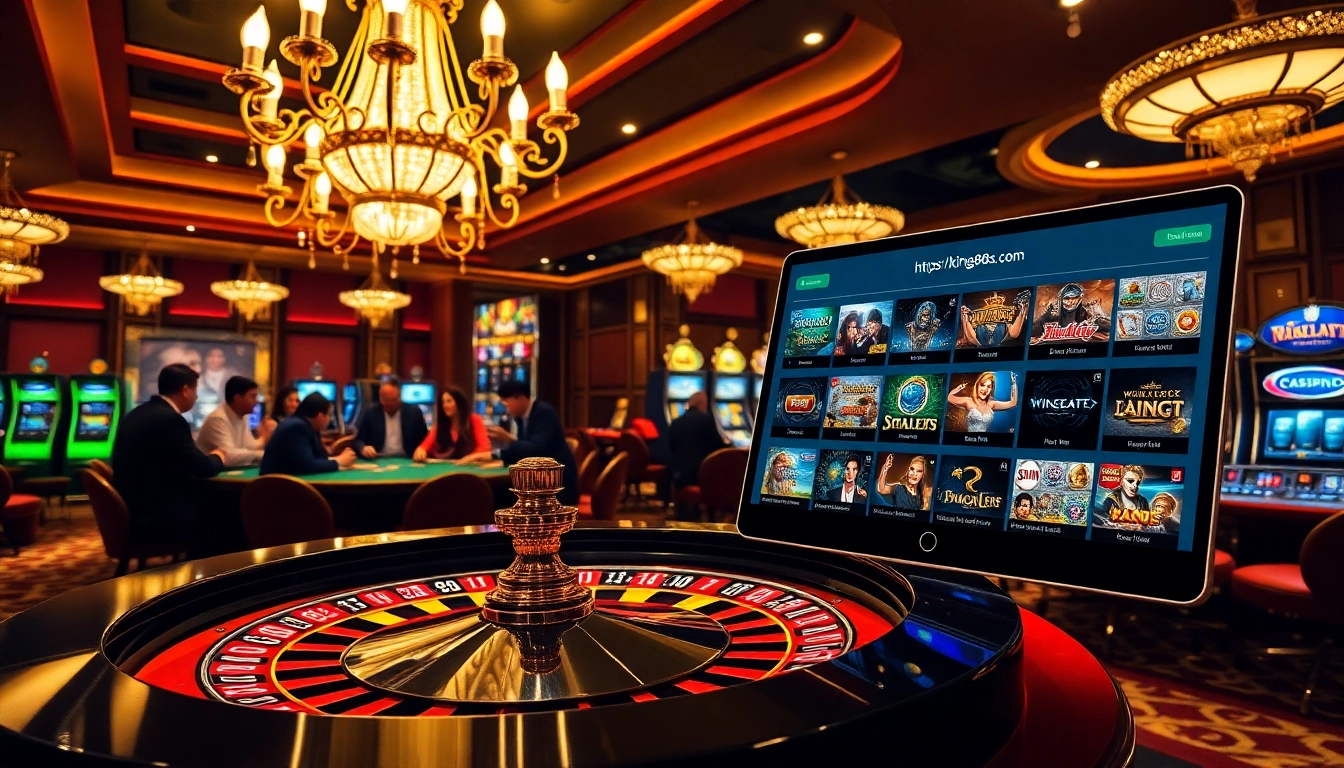 Exciting casino scene showcasing https://king88us.com/ with vibrant roulette and poker gameplay.