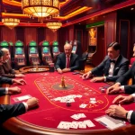 Players enjoying a high-stakes game at the 789win club casino table with vibrant casino elements.
