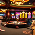 Experience the thrill of betting at S8 with vibrant casino visuals of roulette, poker chips, and online gaming.
