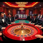 Experience the thrill of Trang Chủ QQ88 at a luxurious casino with players enjoying roulette and poker games.