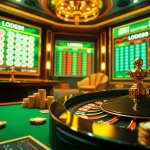 Players engaging with Lode88's vibrant online lottery interface amid luxurious gambling elements.