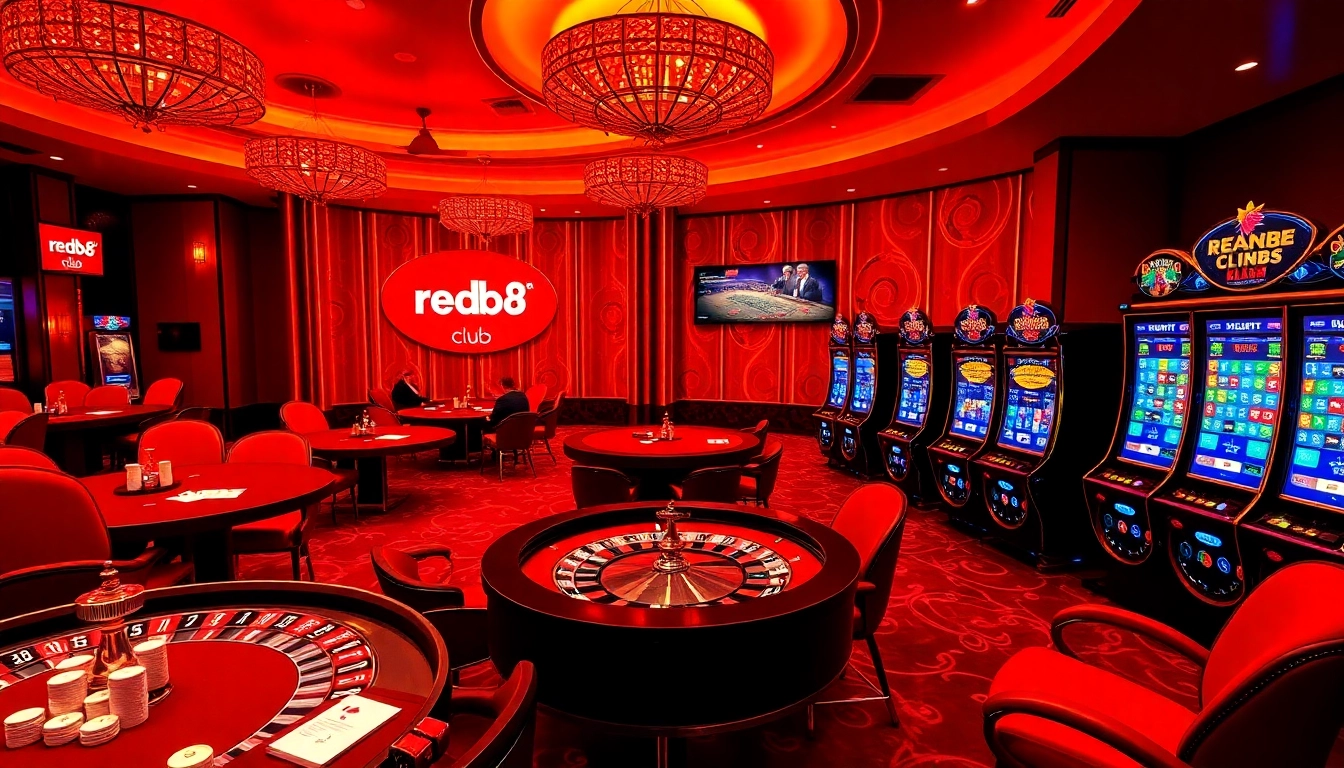 Engaging players at the red88 club, showcasing thrilling casino action with vibrant elements.