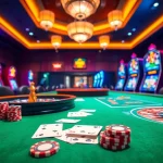 Experience the thrill of MM88 with poker chips and cards on a luxurious casino table.