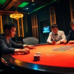 Engage with MM88 casino excitement at a luxurious poker table, featuring high-stakes gameplay and vibrant chips.