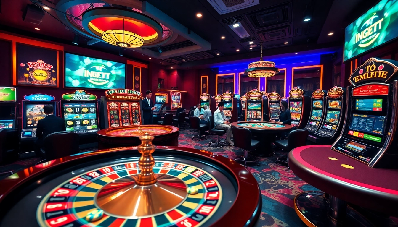 Experience the thrill of ingat bola88 with a vibrant casino scene showcasing games and excitement.