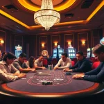 Experience high-stakes excitement at 777VIP with a vibrant casino scene featuring poker tables and roulette wheels.