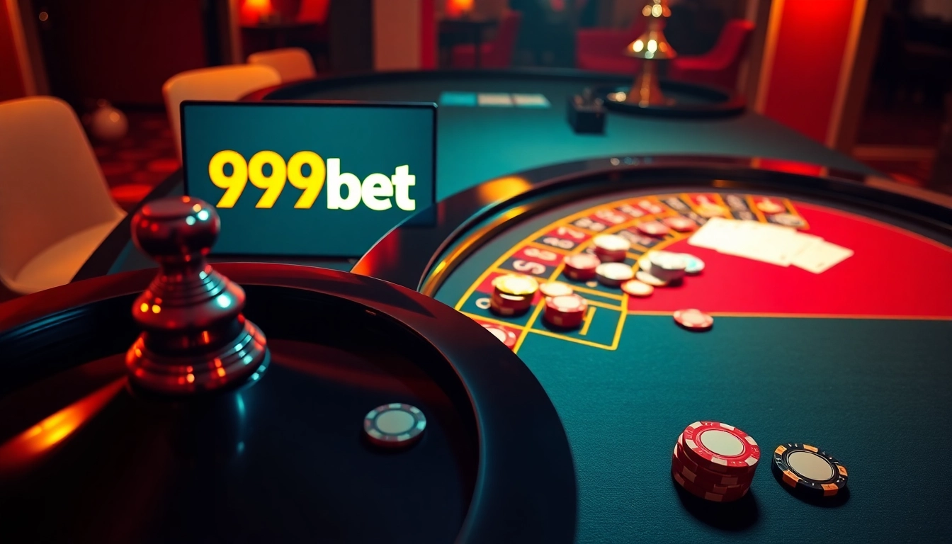 Engaging roulette game at 999bet showcasing vibrant chips and online interface.