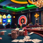 Engaging casino ambiance showcasing vibrant slot machines and a dynamic poker scene at 32win com.