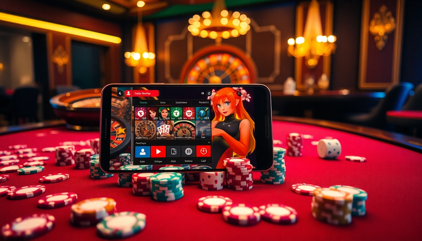 Players enjoying the excitement of S8 casino games with poker chips and cards stacked on a colorful table.