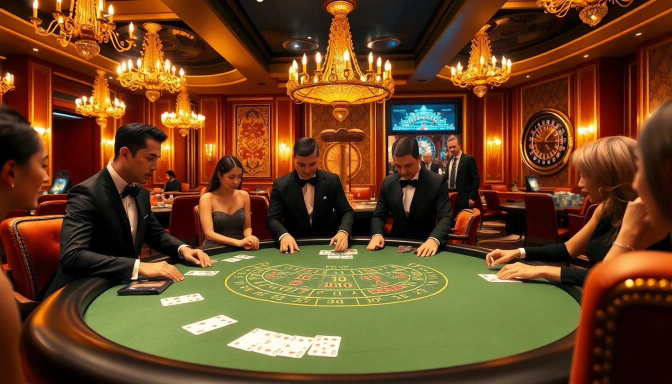 Engaged players at a blackjack table showcasing the luxury and excitement of gambling at https://xx88.cheap/.