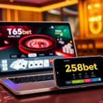Experience the thrill of betting with 136bet Download on your devices, featuring vibrant casino graphics.