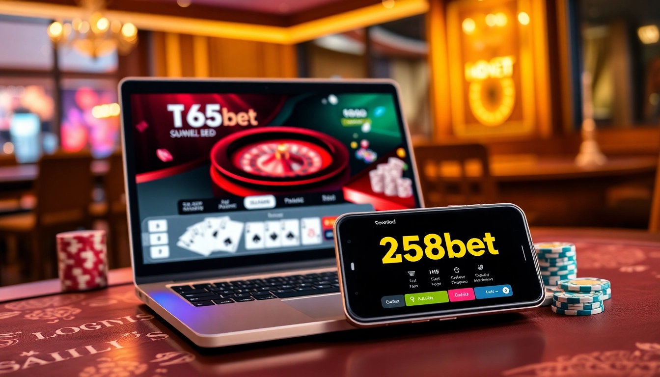 Experience the thrill of betting with 136bet Download on your devices, featuring vibrant casino graphics.
