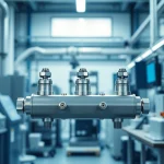 HM88 Series Three-Valve Direct Mount Manifold in a modern industrial setting.