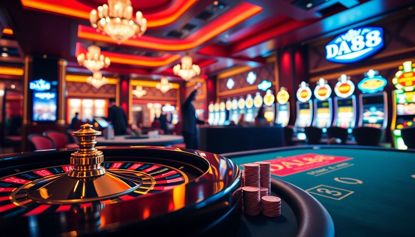 Experience the excitement of gaming at DA88 with lavish tables and vibrant slot machines.