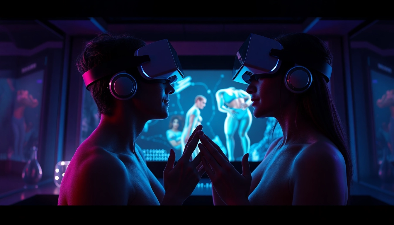 Experience the future of intimacy with innovative sex AI interactions illustrated through a modern digital landscape.